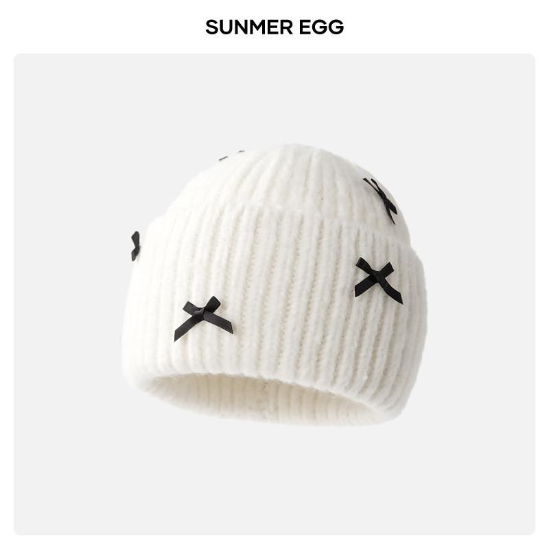 Знаменитость Интернета с той же бабочкой Узел Вязаная шапка Вязаная шапка Детская осенне-зимняя милая толстая теплая шапка для холодной головы