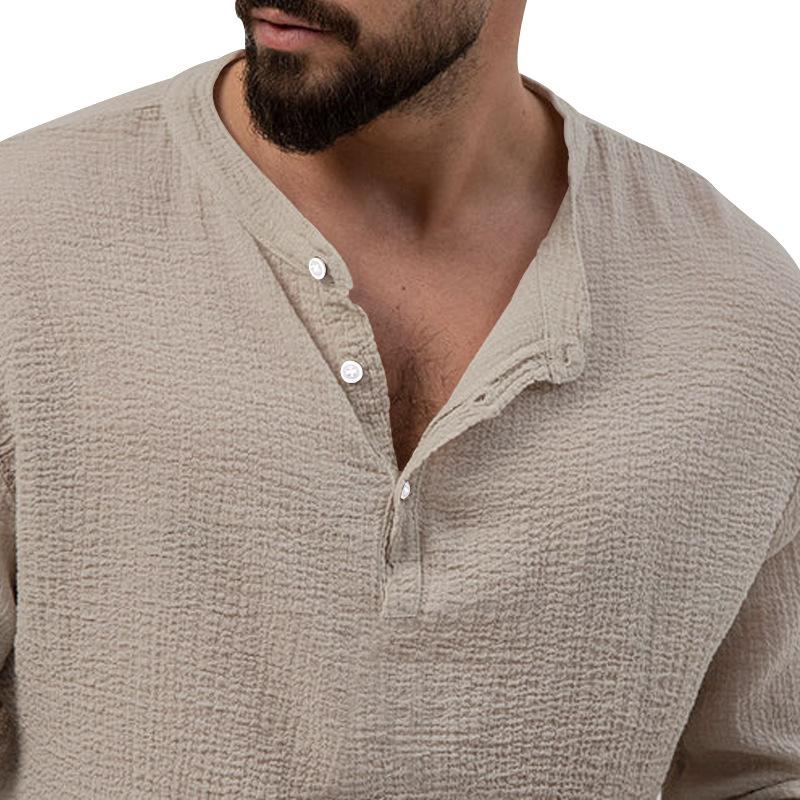 Men S Long Sleeve V Neck Casual Solid T Shirt