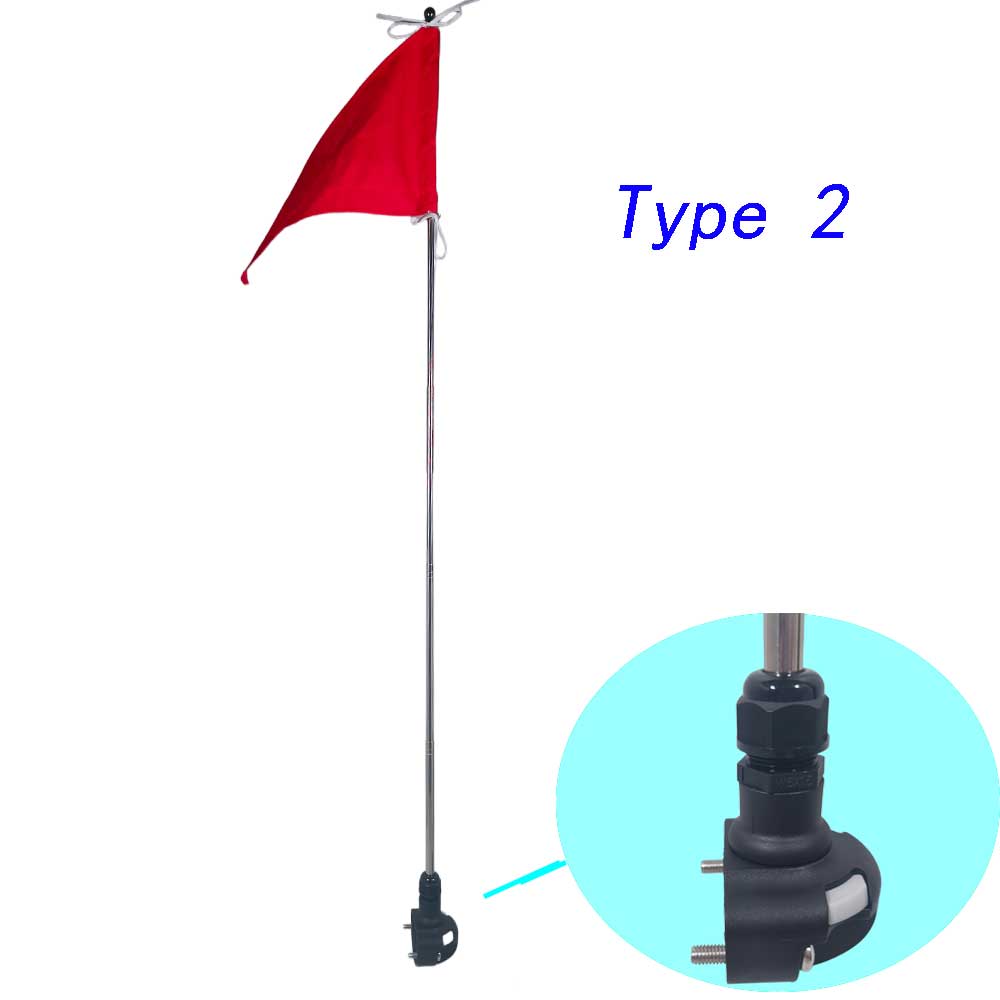 Kayak Canoe Boat Safety Flag with Base Mount and Stainless Steel Adjustable Pole Universal Kayaking Warning Flag 7