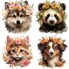 Cute Animal Flower Patch On Clothes Heat Adhesive Panda Cat Fox Diy Washable Heat Transfer New Garment Accessory Stickers Child