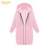 Autumn and Winter Women‘s European and American Hooded Long-sleeved Mid-length Sweatshirt and Fleece Long Coat
