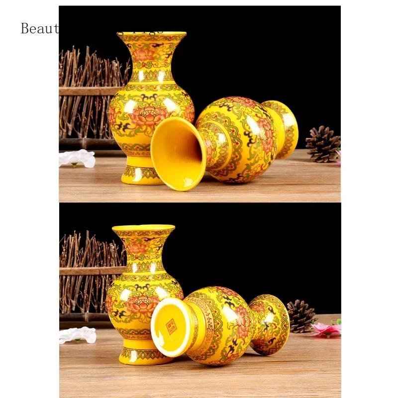 1 шт. керамическая бутылка для очистки воды Lotus для домашнего интерьера, ваза цвета Будды Тан, украшение для зала Будды в стиле фэн-шуй