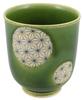 Seto Ware Efu Kiln Approximately 240ml Oribe Asanoha Made In Teacup, Large, Capacity, Green, Pattern, Japan, 027-0009