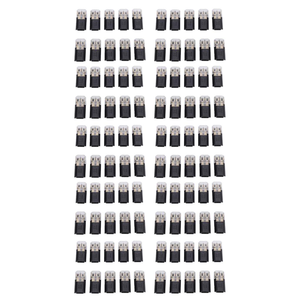 100PCS Double Wire Plug in Connectors with Locking Buckle Quick Clip Fasteners 2 Pin Multi Purpose Snap On Blocks for