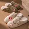 Ретро Мультяшные Хлопковые Женские Летние Нескользящие Тапочки: Модные, Универсальные, На плоской подошве, С закрытым носком для улицы и дома.