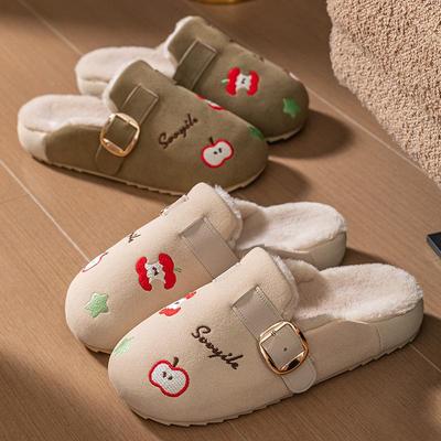 Ретро Мультяшные Хлопковые Женские Летние Нескользящие Тапочки: Модные, Универсальные, На плоской подошве, С закрытым носком для улицы и дома.