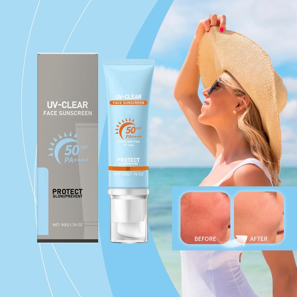 Солнцезащитный крем SPF50+ отбеливающий для меланиновой кожи натуральный увлажняющий солнцезащитный крем для лица и тела натуральные ингредиенты для всех типов кожи блокирует УФ-лучи 50 мл