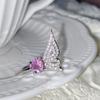 Серебристо-розовое кольцо с драгоценными камнями для женщин, кольцо с топазом и крыльями ангела, ювелирные изделия в стиле INS