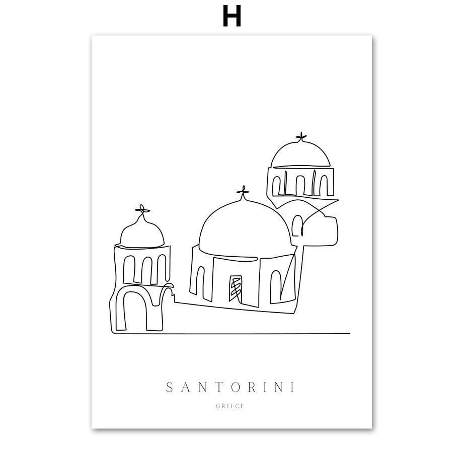 Нью-Йорк, Рим, Колизей, Амстердам, Париж, Башня, линия, настенная живопись, холст, картина, скандинавский постер, Декор, фотографии для гостиной