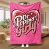 Dr Pepper Розовый плед с узором «Девичье сердце» Мягкий фланелевый плед Уютный теплый плед для дивана и кровати для домашнего декора Милый подарок