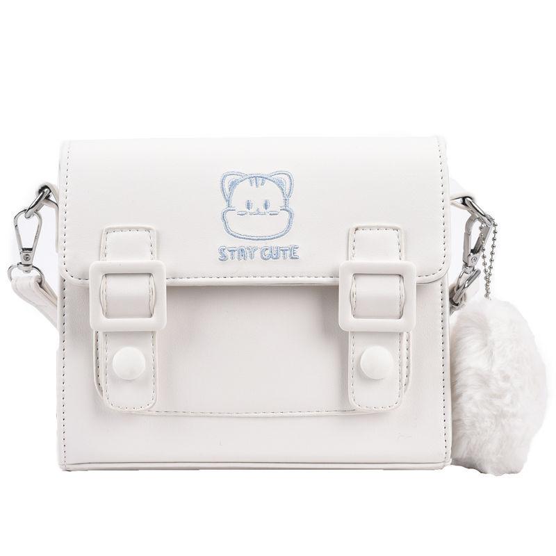 Women Shoulder Bag New Messenger Bag Kitten Cute Small Square Bag Shoulder Crossbody Bag Popular Hit Color Bag Korean Version for Travel Shopping