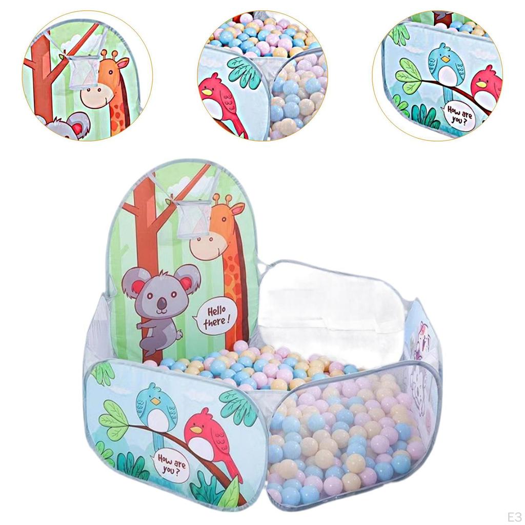 Детская игровая палатка, детский манеж для ползания, симпатичное украшение детской комнаты с мячами, баскетбольное кольцо