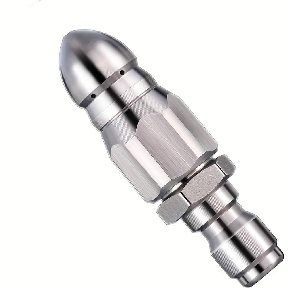 Насадка для прочистки канализации высокого давления из нержавеющей стали, 1 шт., быстроразъемная вращающаяся распылительная головка для удаления засоров на 1/4 дюйма