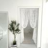 1Pc Door Curtains Vintage Lace Curtain Tulle Room Partition Screen Washable Polyester Home Decoration Clear Privacy