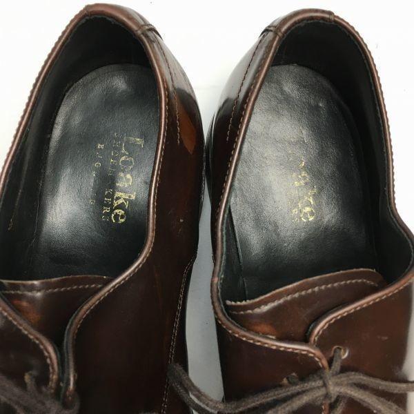 Made in England LOAKE Size 9 (27.5cm) Dark Brown Swirl Moc Business Shoes Vintage Men's(USED)