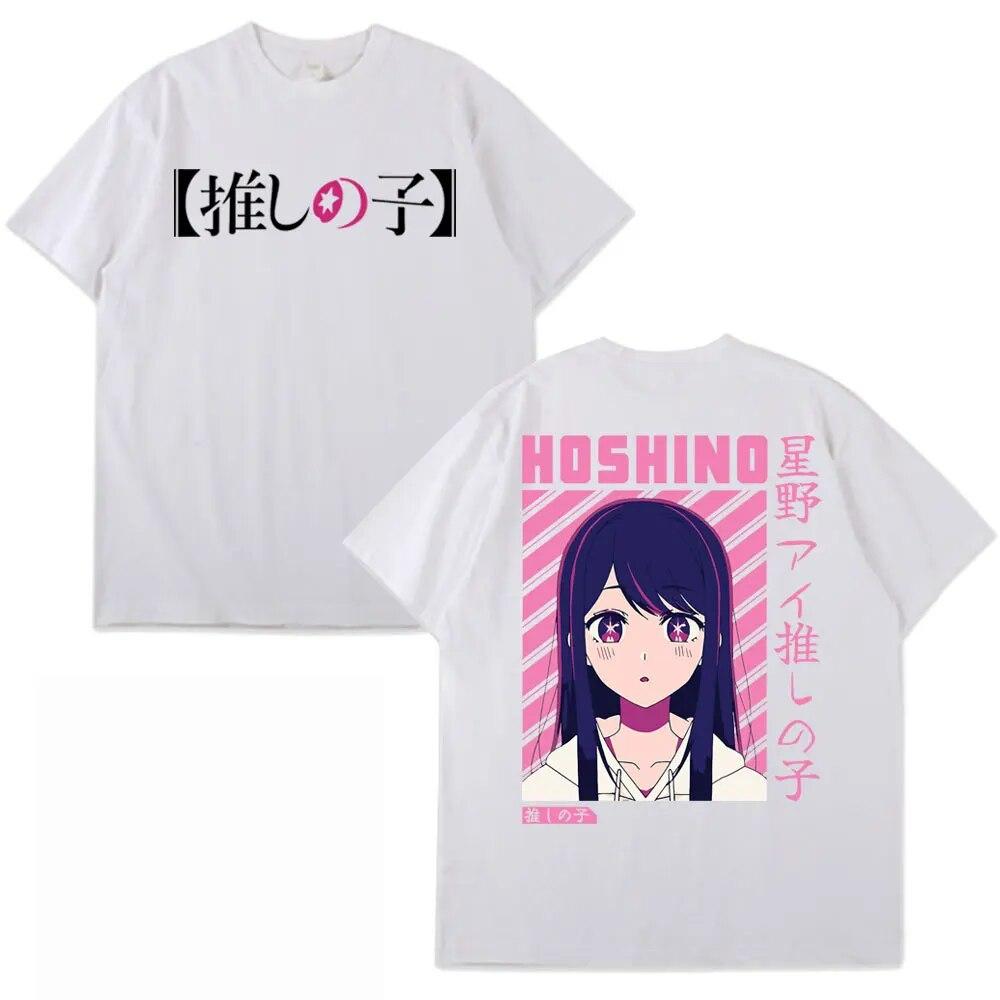 Kawaii Oshi No Ko Anime Ai Hoshino Футболка для косплея «Поклонники мультфильмов отаку» Летняя повседневная модная футболка Уличная одежда унисекс