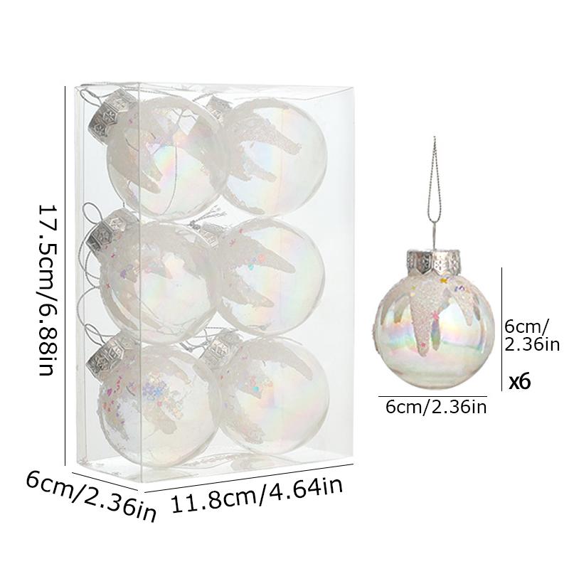 6 шт./набор Рождественские шары-украшения День святого Валентина Подвесные шары Подарки Пластиковые шары Новый год Доступно несколько вариантов