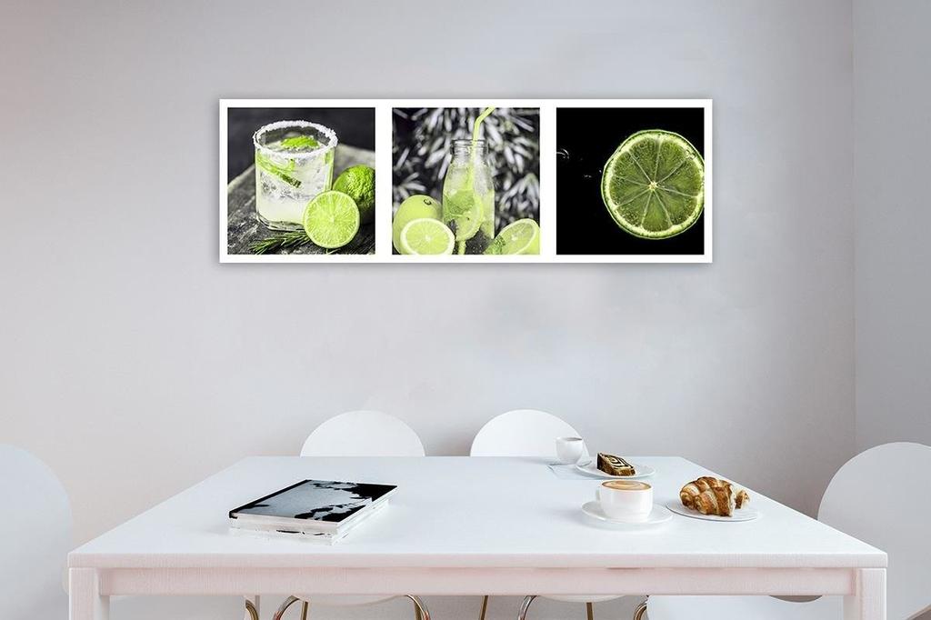 Canvas Print Lime Drink Panorama