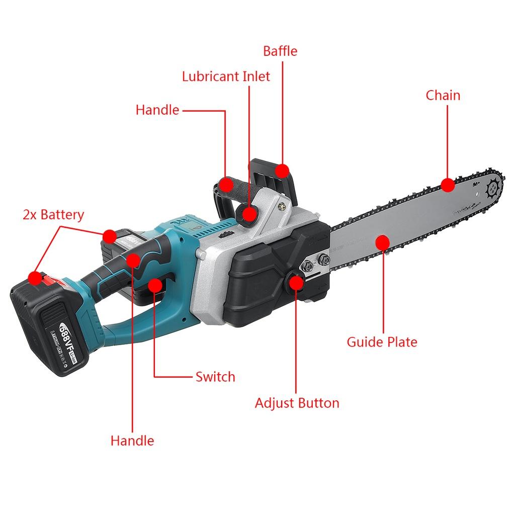 588vf 16-дюймовая электрическая цепная пила Электрический бесщеточный двигатель Деревообрабатывающая цепь Аккумуляторная пила для аккумулятора 2500 Вт