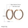Kienl Unique  Rose Gold Color Big Hoop Earring For Women Full Shiny Black And White Natural Zircon Accessories Daily Jewelry