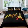 Eiffel Tower Duvet Cover Set King Size Love Heart Bedding Set Paris City Polyester Building Set For Girls France Urban Style
