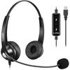 Headset USB PC Headset with Noise Canceling Headphones with Volume Control and Mute Skype Web Working from Online Video Conferencing Clear Comfortable