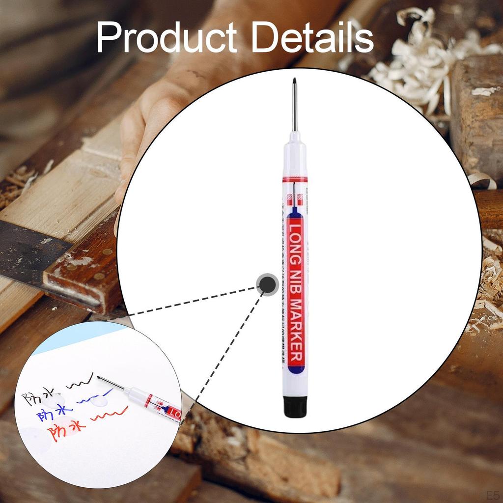 Маркер для глубоких отверстий Плотницкий разметочный инструмент Строительство Ручка с длинным наконечником для деревообработки Архитектор