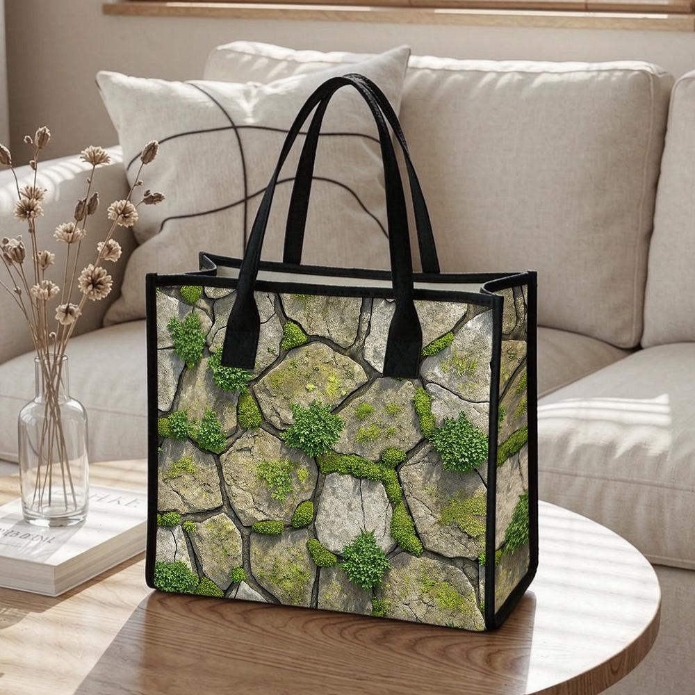 Moss Stone Pattern Casual Tote Lightweight Daily Shoulder Bag