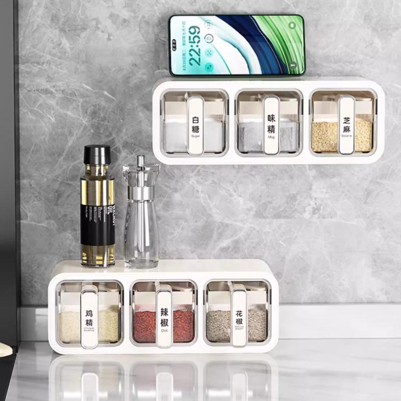 Настенный ящик для приправ, кухонная бутылка для приправ, банка для приправ, бутылка для хранения без перфоратора, банка для специй