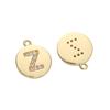Copper Zirconium Inlaid Circular 26 Letter Pendant For DIY Jewelry Making Craft Accessories