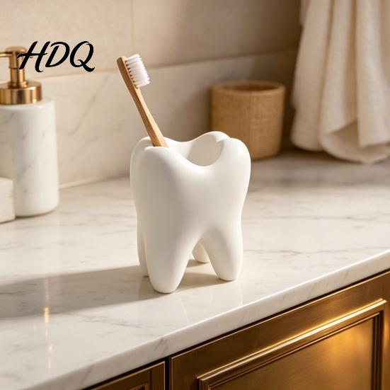 Подставка для ручек Подставка для зубных щеток 3D-печать Форма зуба Органайзер для хранения Широкая форма