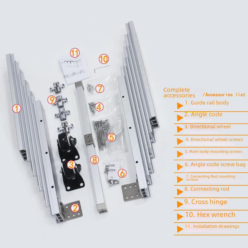Телескопические складные направляющие и направляющие из алюминиевого сплава для обеденного стола