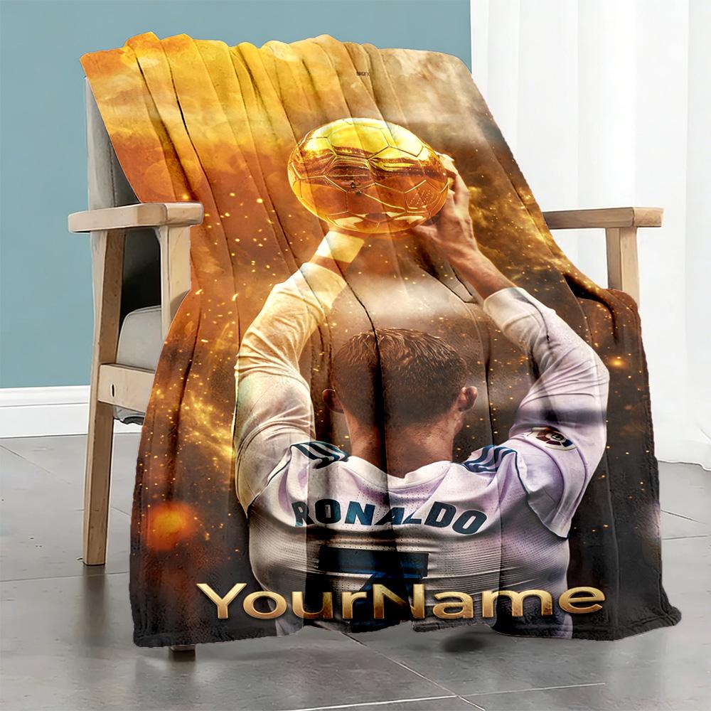 Cristiano Ronaldo 199 Customize Text Blanket Cozy Customizable Blanket Ultra-Soft Great for Sofa Picnics Bedding Livingroom for All Occasions