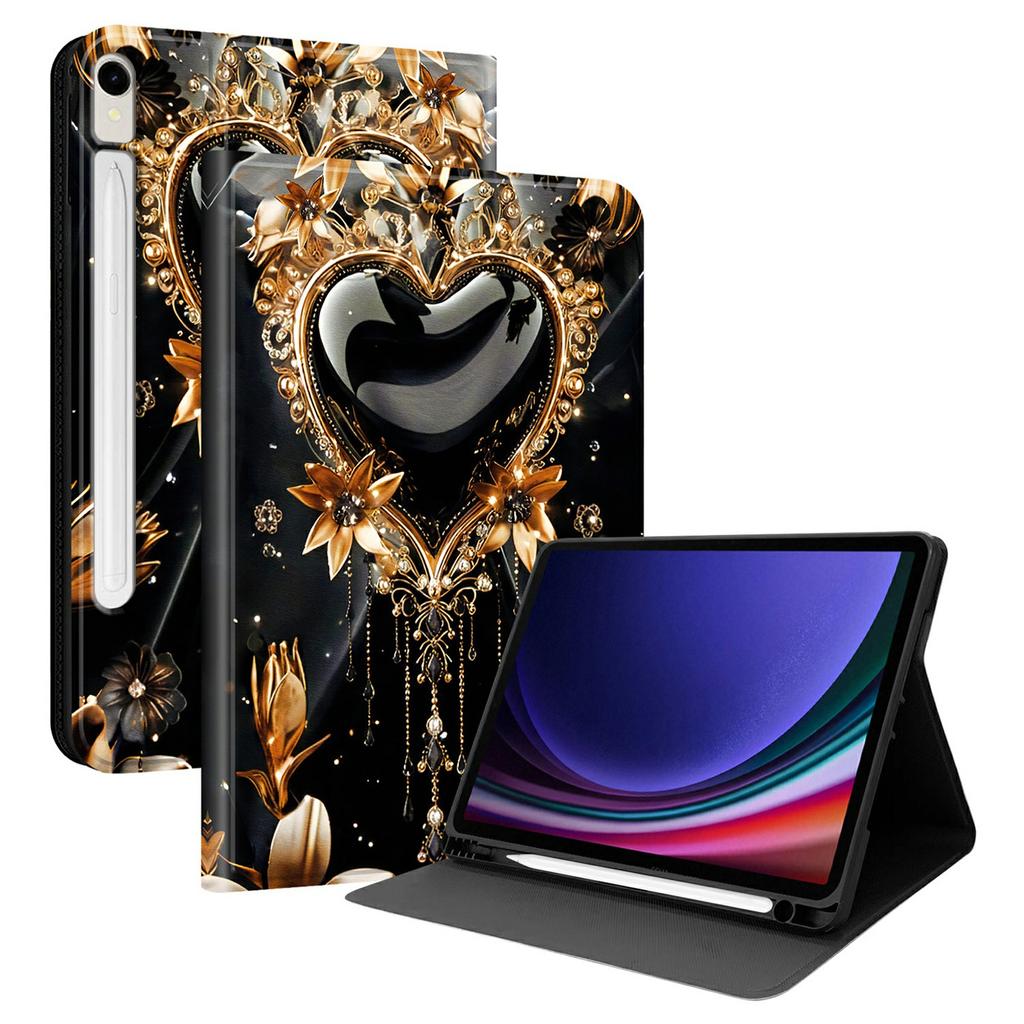 PU Leather Case For Samsung Galaxy Tab S10 Lite/S10 FE/S9 FE/S9 Pattern Print Tablet Cover Stand with Pen Slot (Stylus Not Included)