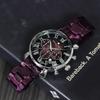 Salvatore Marra Men's Multifaceted Crystal Chronograph Watch with Acetate Strap, Gradient Purple (SM19104A-SSPL)