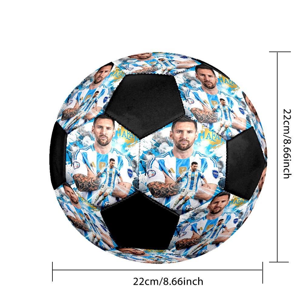 Футбольный мяч Messi размера 5, разноцветный, подходит для всех возрастов, сшит машинным швом, материал ПВХ, соревновательного уровня, прочный и с высоким отскоком