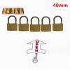 5 Pcs 20/30/40/50mm Padlocks Open by Same Keys Copper Locks Padlock for Wood Door Key Alike Lock