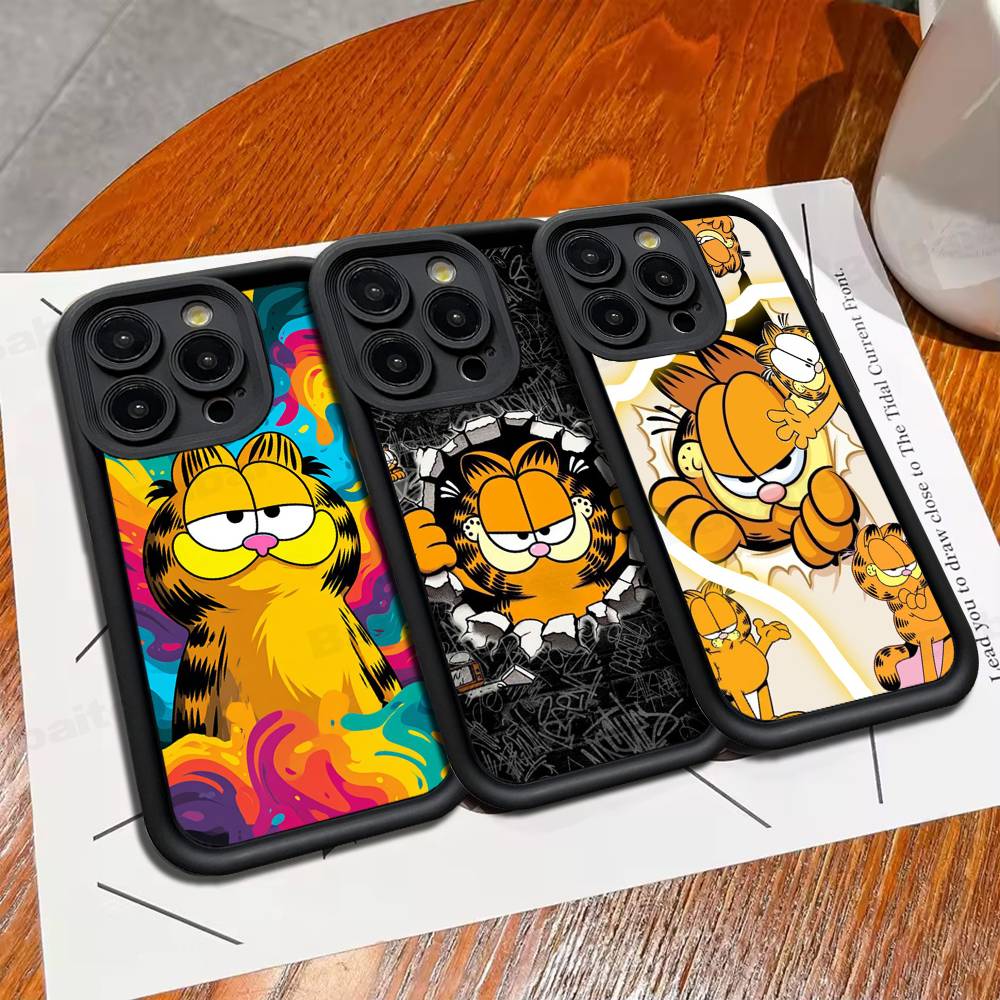 Кавайная Классическая Чехол-Кот G-garfields Для IPhone 17 16 15 14 13 12 11 Pro Max 16E Plus INS Мягкая Крышка