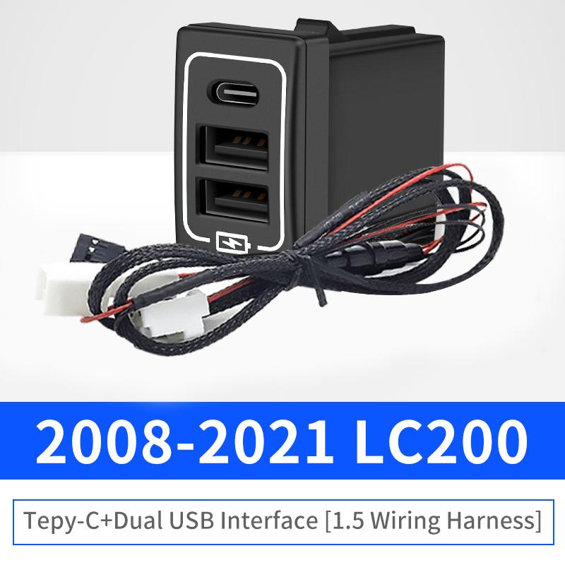 Автомобильное быстрое зарядное устройство USB QC3.0 для Toyota Land Cruiser 200 Prado 150, аксессуары, модифицированное LC200 LC150 FJ150 FJ200