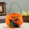 Halloween Gift Bag for Kids Trick or Treat Bucket, 9.8x5.9 Inch Pumpkin Witch Black Cat Plush Large Capacity Candy Holder Tote Bag, Soft Basket