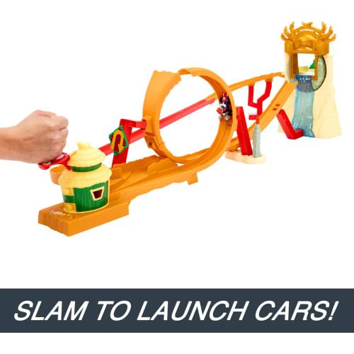 Hot Wheels The Super Mario Bros. Movie Jungle Kingdom Race (Includes 1 Mario Kart) [Miniature Car] [Playset] [Ages 5 and Up] [Gift] HMK49