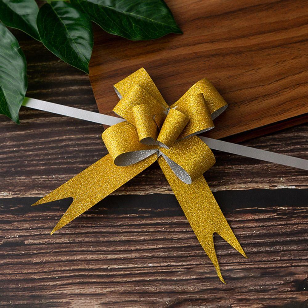 10 Pcs Solid Color Ribbon Pull Bow Gift Wrapping Ribbon Strings Party Decor Ribbons Flower