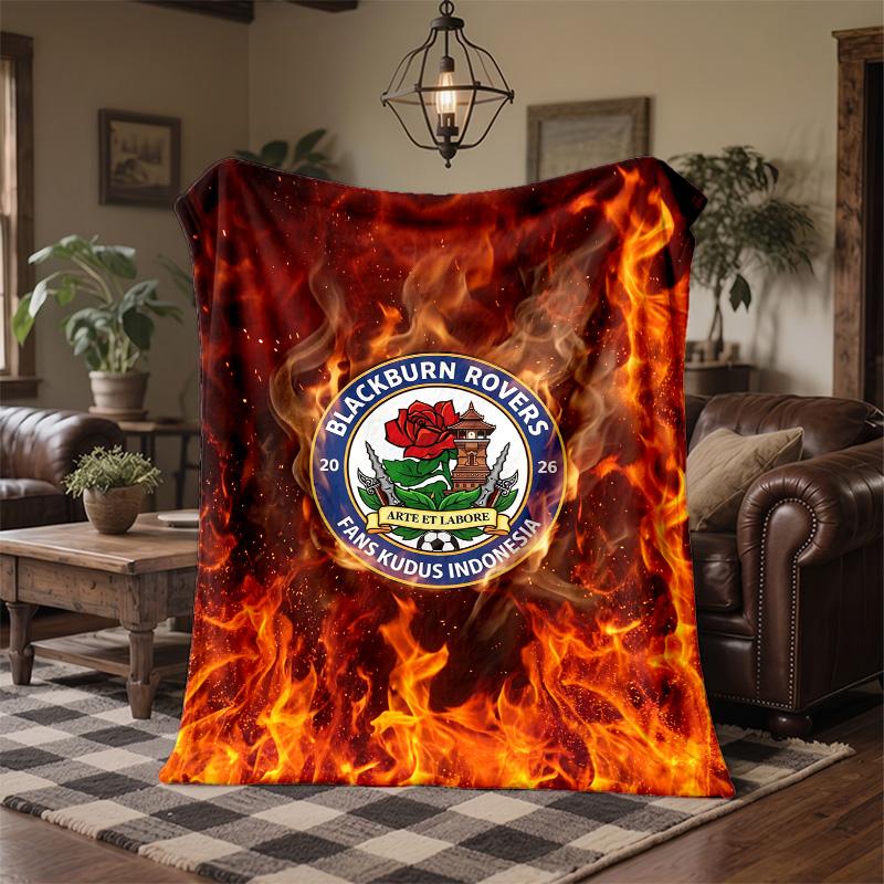 Blackburn Rovers Football Print Flannel Blanket Soft Warm Sofa Bed Throw Blanket For Home Office Bedroom
