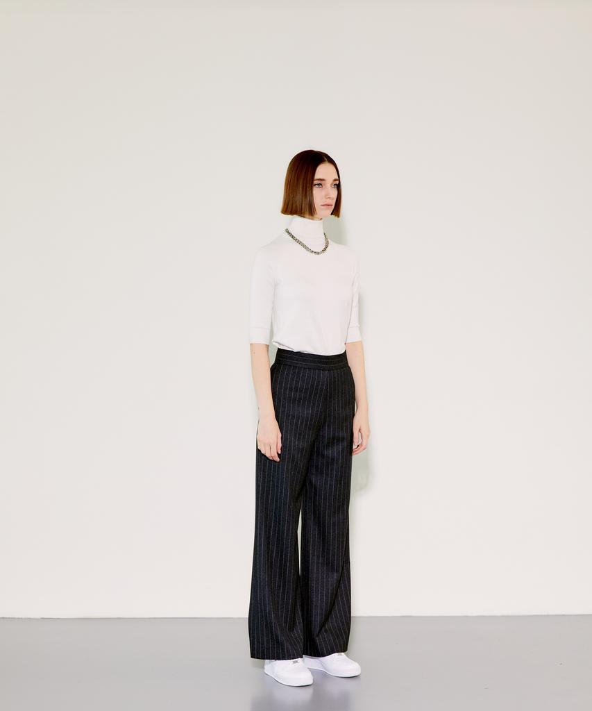 Chaenyuyog High-Waist Wide Pants [Grey]