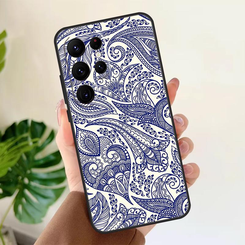 Мягкий чехол с узором пейсли для Samsung Galaxy S25 Ultra S21 S22 S23 S24 Plus S9 S10 S20 FE S24 FE