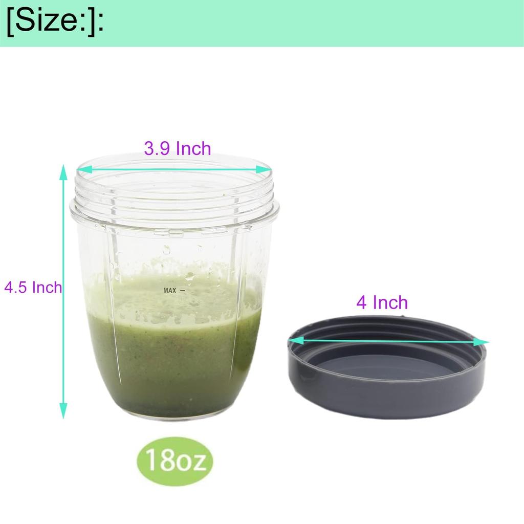 Запасные части для чаши блендера и плоской крышки совместимы с чашей блендера-соковыжималки Nutribullet 18 унций. Герметичная крышка Stay Fresh с прокладкой и заменой.