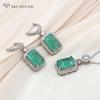 Fashion Rectangle Ice Crack Crystal Drop Earrings For Women Wedding White Gold Color Cubic Zirconia Eardrop Jewelry Gift