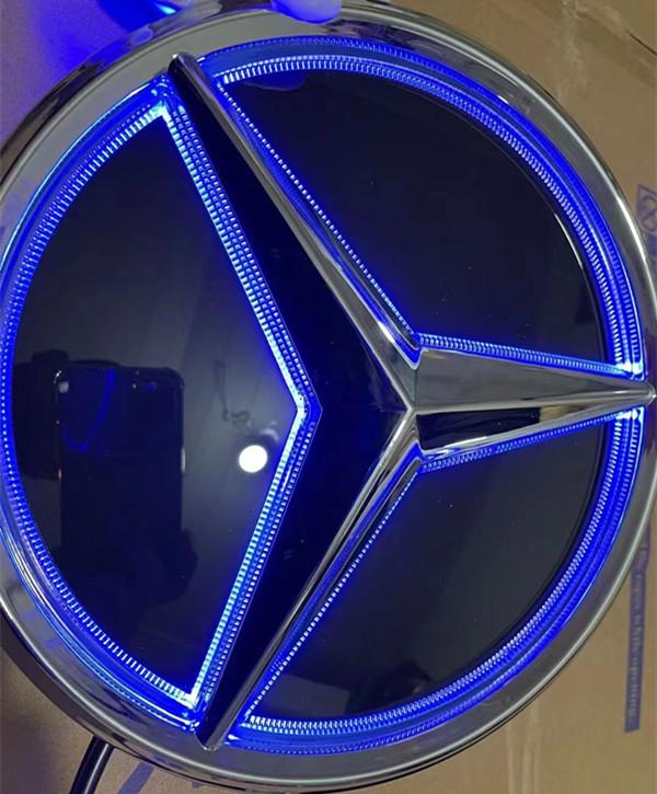 Автомобильная наклейка Логотип на решетку радиатора автомобиля Зеркальная поверхность светодиодный значок Эмблема Светящийся Декоративный свет Для Mercedes Benz W205 W218 W207 W