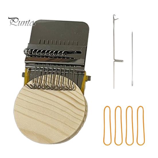 Mini Loom Machine with 10/12/14/21/28/42 Needles Portable Small Manual Darning Loom Wooden DIY Jeans Socks Clothes Mending Weaving Loom Toy