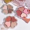 Stylish Heart-shaped 4 Colors Eyeshadow Tray Matte and Shimmer Valentine's Day Mother's Day Gift  Pink and Brown Eye Makeup  Art